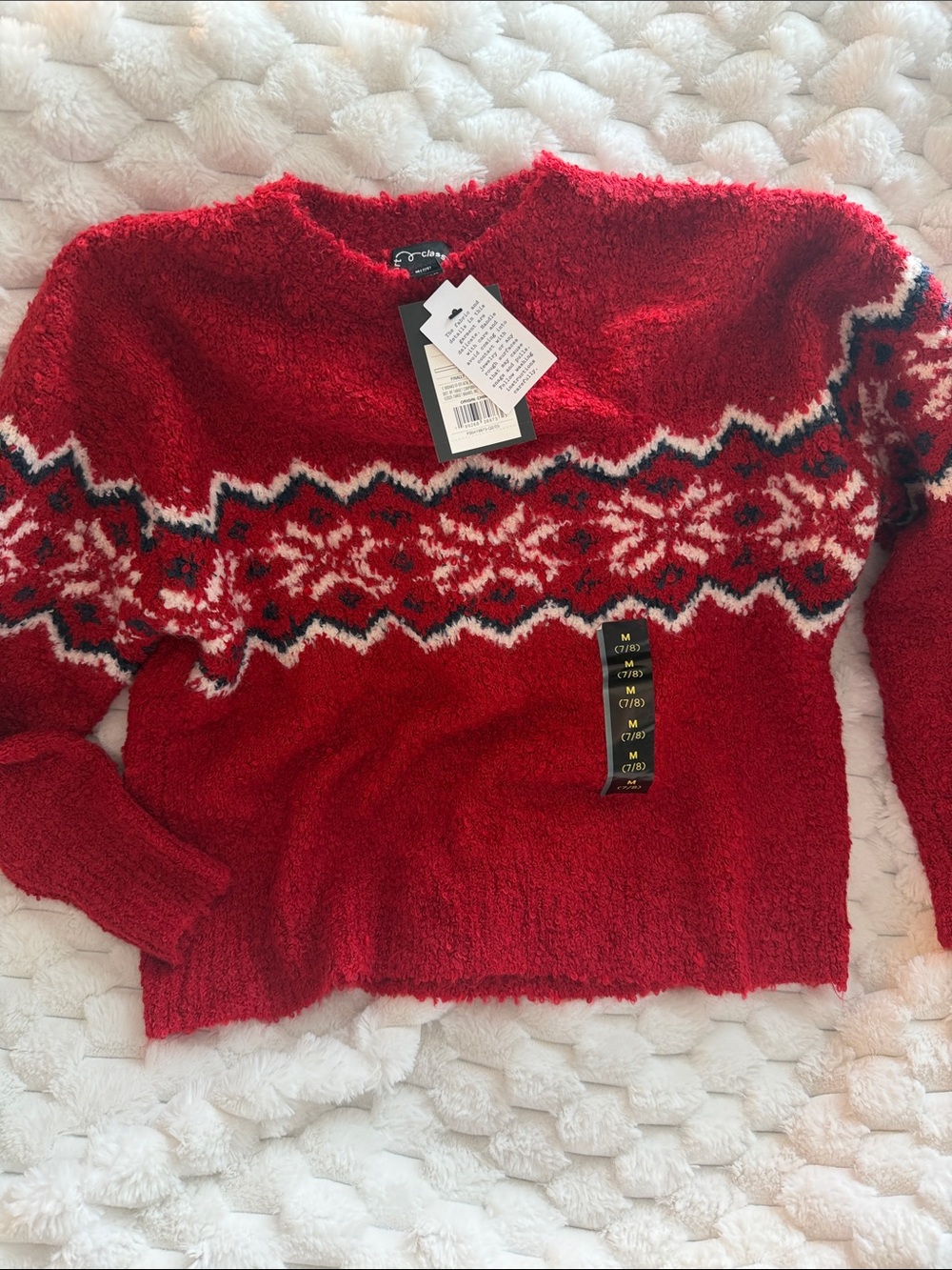 art class Red Fair Isle Crewneck Kids Sweater